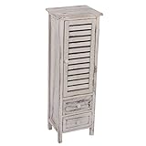 Mendler Kommode Schrank, 90x30x25cm, Shabby-Look, Vintage - weiß