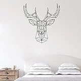 ASQUAR Geometrische Hirschkopf Applikation Geweih Jagd Wandtattoo Origami Vinyl Aufkleber Tier Wanddekoration stilvolle Dekoration