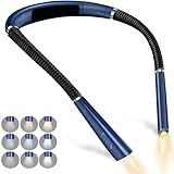 UOWEG Nacken-Leselampe, Buchlampe zum Lesen im Bett, Nackenlampe, wiederaufladbar, biegbare Arme, langlebig, Nackenlampe zum Stricken, Camping, Reparieren Bild Beleuchtung (Blue, One Size)