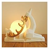 Schreibtischleuchte Tiermodelling Tischlampe Dimmbare Schreibtischlampe, warme weiße Nachttischlampen von Harzdekoration Nachttische Lampen for Schlafzimmer, Büro, Wohnzimmer Nachtlicht (Color : A)