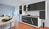 respekta Premium grifflose Küche Leerblock Küchenleerblock 330cm grau Hochglanz