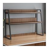 LIMKOO 2 Ebenen Brown Desktop Bücherregal Holz Storage Office Supplies Organizer