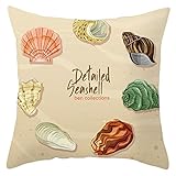 UNZYE Seidengewebe kissenbezüge küche Kissenbezug Landhaus Muschel Premium-Luxus Zierkissenbezüge kissenbezüge Afrika kissenhülle XXL Braun 50x50CM