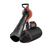 Black+Decker 3.000 Watt Elektro-Laubsauger GW3031BP (verstellbare Saug oder Blasleistung, 72l Fangsack-Rucksack mit Tragegurt, leistungsfähiger Häcksler aus robustem Metall, aufsteckbarer Laubrechen)