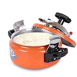 BREWIX Outdoor Camping Aluminium Legierung Schnellkochtopf Explosionsgeschützte Mini Suppe Topf Gas Induktion Herd Allgemeine Auflauf Camping Kochgeschirr Topf (Size : Orange3L18cm)