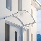 Schulte Vordach Überdachung Haustürvordach 160x90cm Polycarbonat-Hohlkammerplatte klar Aluminiumprofile weiß Rundbogenvordach