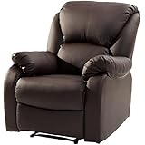 VIIPOO Fernsehsessel Relaxsessel Leder Sofa Tilt Sofa Push Back Sessel Für Home Lounge Gaming Cinema High,Brown