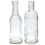 12 x Dekoflaschen H 20,5 cm - Ideal als Vase und Kerzenhalter für Stabkerzen - Stilvoll als Vase Vintage - Glas Flaschen - Deko Flaschen - Deko Vasen - Glasvasen