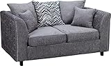 Meble Roberto Wimbledon 2-Sitzer Sofa 170 cm, Einzelsofa Wohnzimmer, Klassisches Glamour Design, Couch mit Kissen, Sofas & Couches, Couchgarnitur Farbe: Silber