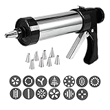 NiC IS COCNG Gebäckpresse,Spritzgebäck Presse,Garnierspritze Set Keksmaschine gebäckspritze,DIY Backen Zubehör Mit 13 Aufsätzen Und 8 Spritzaufsätzen Zum Backen Und Dekorieren Von Kuchen Keksen