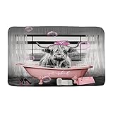 WUASDCS Mode Highland Kuh Badematte Get Naked Rosa Lustige Niedliche Tier Badewanne Bubble High Heel Tasche Bauernhaus Badezimmer Küche Bodenmatte Fußmatte Mikrofaser Home Dekoration Teppich