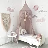 YunNasi Baby Betthimmel Betthimmel für Kinder Baby Prinzessin Chiffon hängende Moskitonnetz für Schlafzimmer Dekoration für Bett und Schlafzimmer (Dunkelviolett)
