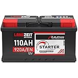 LANGZEIT Autobatterie 110AH 12V 920A/EN Starterbatterie +30% mehr Leistung ersetzt Batterie 100Ah 105Ah