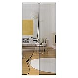 GUMOOE Fliegengitter Fenster Magnet Tür Balkontür Magnet Fliegengitter tür Insektenschutz Vorhang Fliegengitter Magnetisch Türe Insektengitter Terrassentür Schwarz 90 x 200cm