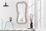 LEBENSwohnART Extravaganter Design Spiegel 100x52cm Divina Greige modern Wandspiegel