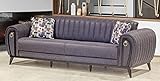 Casa Padrino Luxus Schlafsofa Lila/Schwarz/Gold 222 x 90 x H. 80 cm - Modernes Wohnzimmer Sofa - Luxus Wohnzimmer Möbel