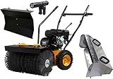 TEXAS Kehrmaschine Benzin 70cm Handy Sweep 710TGE E-Starter Set 3in1 Laubsammler Schneekehrmaschine Schneeschieber Schneeräumer mit Antrieb | 5,7PS | inkl. Schneeschild, Sammelbehälter und LED-Licht