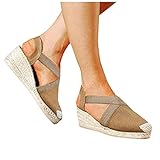 Sandalen Damen Elegant Keilabsatz Sandalen Damen-Mode-Segeltuch-Gänseblümchen-Blumen-Druck-Flacher Reißverschluss-beiläufige Sandalen Bequeme Schuhe Damen Sommer Vintage Schuhe J551