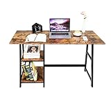 Oak & Tea Schreibtisch Computertisch Kleiner Home Office Arbeitstisch Holz PC Tisch für Gaming Studie Schreibtische mit Regal 120x60x75 cm