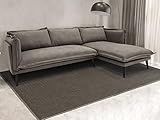 Vente-unique Ecksofa - Ecke rechts - Stoff - Taupe - OCTAVIE