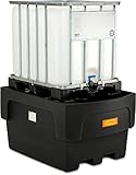 IBC-Auffangwanne PE 1100-C/1 mit Abfüllvorsatz mit Stützkreuz