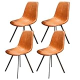 famlights Ringo-Living Stuhl Esszimmer, 4er Set Stühle, Schalenstuhl Cognac, Küchen tuhl, Schreibtischstuhl skandinavisch, Stühle Esstisch, Esszimmermöbel Stühle, Esstisch Stühle, Esszimmer Möbel