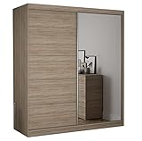 Fabryka Mebli Idźczak Schiebetürenschrank, eleganter Kleiderschrank Schrank Garderobe Spiegel Bella 03, Schlafzimmer- Wohnzimmerschrank Schiebetüren Modern Design (Sonoma/Sonoma)