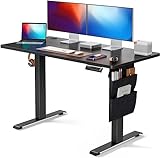 Marsail Höhenverstellbarer Schreibtisch, Elektrischer Höhenverstellbarer Schreibtisch mit Storage Tasche, Stehpult für Home Office Computertisch Speicher Voreinstellung mit Kopfhörerhaken