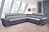 all4all Ecksofa mit Schlaffunktion Estrella mit Bettkasten Schlafsofa L-Form Groß XL Gewebe 19 (Links)