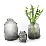 Garneck 1 Stück Vintage Glasvase Dekorationen Vase Blumenarrangement Dekor Dekorieren Graue Trockenvase Trockenblumen