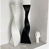 Cutfouwe bodenvase für pampasgras Große geometrische Vase oder Centerpiece Keramik Statue gedreht vase/Kreativität Vase Schreibtisch Dekor Wohndekoration Schwarz und Weiß 2er-Set