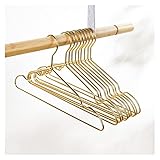 danxiang Kleiderbügel 10pcs Nicht rutscher Rockmantel Trockenbügel Garderobe Kleidung Aufbewahrung SAPCE Save ORGERIZER Metal BAUR DROPHIPING (Color : 10pcs Gold 1)