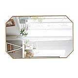 Badezimmerspiegel Achteck Wandspiegel Goldrahmen Waschtisch Make-up für Apartment Wohnzimmer Große Schlafzimmer Eingänge Einfaches Design Dekorativer Badezimmerspiegel -40x60cm