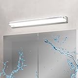 Kimjo LED Spiegelleuchte Badezimmer 42CM 9W, Spiegellampe Spritzwassergeschützt Neutralweiß 4000K 600LM für Badzimmer, Wandleuchte Badleuchte Badspiegel Lampe Edelstahl Acryl Spiegel Schminklicht