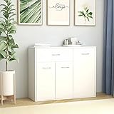 ZEYUAN Sideboard, Kommode, Kommoden & Sideboards, Schrank Wohnzimmer, Commode, Schlafzimmerkommode, Weiß 88×30×70 cm Spanplatte