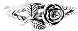 Windalf Schmaler Bohemia Rosen-Ring IÔNA 6 mm Zarter Blumenring Freundschaftsring Vintage Damenring 925 Sterlingsilber (Silber, 58 (18.5))