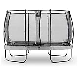 EXIT Toys Elegant Premium Trampolin - 214x366cm - Rechteckiges Trampolin Outdoor für Kinder - Sicherer Einstieg - Stabiler und Robuster Rahmen - mit Foot Protection System - Grün