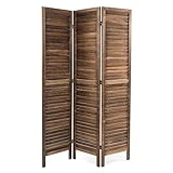 DESIGN DELIGHTS RAUMTEILER Cottage | 3-teilig, Holz, 170x120 cm (HxB) | Natur Raumtrenner, Faltwand, Sichtschutz, Raum Trennwand, Paravent, Stellwand | Farbe: braun
