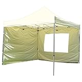Nexos SM936149_SL01 Profi Faltpavillon Partyzelt Pavillon 3x3 m mit 4 Seitenteilen - hochwertige Ausführung - wasserdichtes Dach 270 g/m² + Tragetasche – Champagner, Weiß