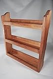 Gewürzregal Wandregal aus massiven Holz Rustikaler Stil 3 Etagen 45x40x8,5 hxlxb (Hellbraun)