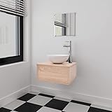 KRHINO Mehrzweck-Beistellschrank, Schlafzimmer, Möbel- und Waschbecken-Set, 3-teilig, Beige, kompakte Größe + minimalistisches Design, platzsparend, für das Waschbecken im Badezimmer