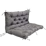 MXYKJO Ersatzkissen für Outdoor-Terrassenschaukel, 2-3-Sitzer-Bank mit Rückenlehne, 3-Zoll-Hick-Seat-Sofa-Auflage, Sofa-Krawatten (40/47/59x40in)