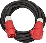 Brennenstuhl CEE Verlängerungskabel IP44 (10m Kabel, H07RN-F 5G6,0, 400V/32A 5-polig mit CEE Stecker und Kupplung, für den Außenbereich IP44, Made in Germany) schwarz