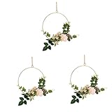 Artibetter 3 Stück Rankengirlande Hochzeitshintergrund Wanddekoration Künstlicher Kranz Kunstkranz Aus Eisen Wandbehang Hochzeitsgirlande Blumenkranz Charm-Dekoration Runde