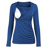 Umstandskleidung Stillshirt Umstandstop T-Shirt üBerlagertes Design Umstandsshirt Schwangerschaft Kleidung Mutterschafts Kurzarm Shirt Schwangerschaft T-Shirt Umstandskleidung Sommer