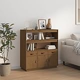 MATTUI Möbel Highboard honigbraun 100x40x108,5 cm Massivholz Kiefer