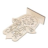 SEWACC Holzdekor Hochzeitskerze Schreibtischdekoration Böse Hamsa-Dekoration Tischleuchter Ornament Hamsa-Handornament Kerzenständer Teelichter Kerzenhalter Kreatives