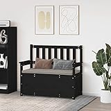 LEDSIX Möbelset Bank schwarz 112,5x51,5x96,5 cm Massivholz Kiefer Bänke