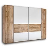 SAN MARINO Eleganter Kleiderschrank mit viel Stauraum - Vielseitiger Schwebetürenschrank in Wildeiche Optik, Weiß - 270 x 226 x 60 cm (B/H/T)