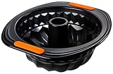 Le Creuset Antihaft Gugelhupfform, Ø 22 cm, Sauerteigbeständig, Aus Karbonstahl gefertigt, Anthrazit/Orange, 94102422000000